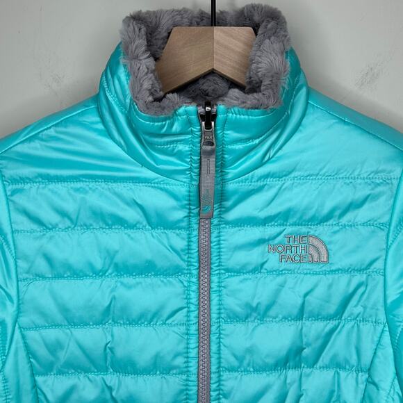 The North Face Reversible Fleece Lined Full Zip Jacket Girls Size L (14/16) - Picture 3 of 15
